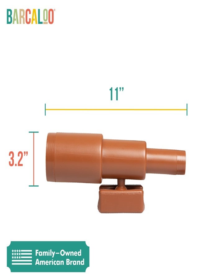 Barcaloo Playhouse Accessories for Kids Outdoor Playset - 11 inch Brown Pirate Playground Telescope Attachment for Backyard Treehouse, Jungle Gym or Swing Set - Image 2