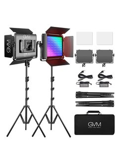 GVM Great Video Maker 1000D RGB Led Light, Photography Lighting Kit with Bluetooth Control, Full Color Lighting Kit with 18 Applicable Scenes, 2 Packs Led Light Panel for Shooting