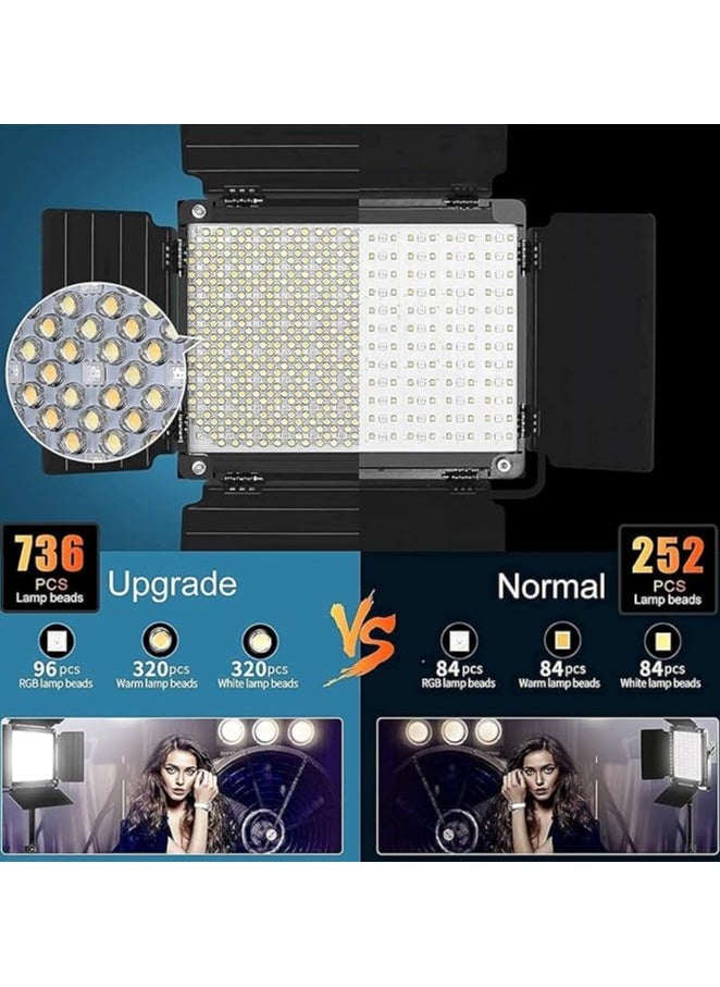 GVM - GVM Great Video Maker 1000D RGB Led Light, Photography Lighting Kit with Bluetooth Control, Full Color Lighting Kit with 18 Applicable Scenes, 2 Packs Led Light Panel for Shooting - Image 1
