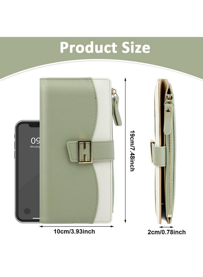 PALAY¬Æ Women Purse Bag Fashion PU Purse for Women Bifold Purse for Women Large Capacity Cards Bag Cash Bag Evening Hand Bag Clutch Bag for Women Gift for Women Women, Mint Green - Image 2