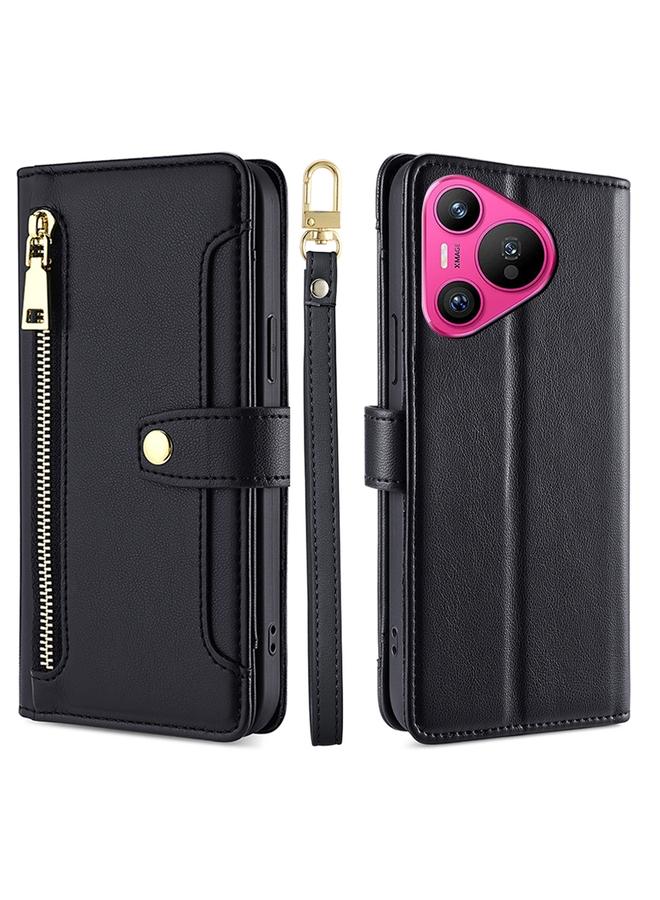 S-TOP Case For Huawei Pura 70 5G Sheep Texture Cross-body Zipper Wallet Leather Phone Case - Image 1