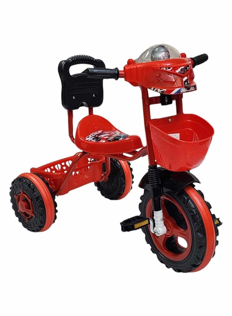 UNIKSAR Kids Tricycle with Metal Base, Comfortable Plastic Seat, Non-Slip Handles, Front Basket – 3-Wheel Ride-On for Toddlers Ages 2–5 – Indoor & Outdoor Use – Durable & Safe - Image 1