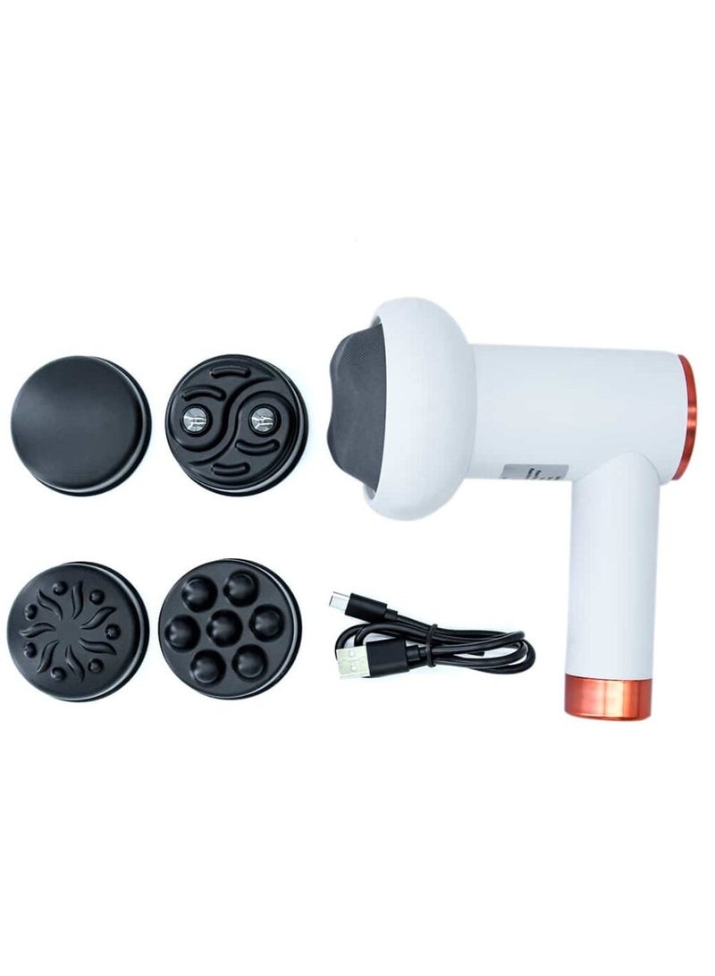 إم دي اتش إل مسدس تدليك العضلات MDHL MD-070 - جهاز تدليك عميق عالي الأداء لتخفيف الألم، 5 رؤوس، سرعة 1800-3200 دورة/دقيقة، بطارية 1200 مللي أمبير، أبيض - تسريع التعافي وتحسين الدورة الدموية - Image 3