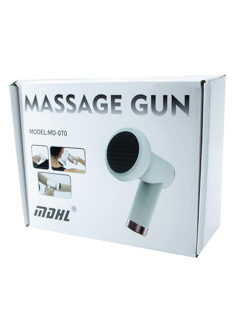 إم دي اتش إل مسدس تدليك العضلات MDHL MD-070 - جهاز تدليك عميق عالي الأداء لتخفيف الألم، 5 رؤوس، سرعة 1800-3200 دورة/دقيقة، بطارية 1200 مللي أمبير، أبيض - تسريع التعافي وتحسين الدورة الدموية - Image 4
