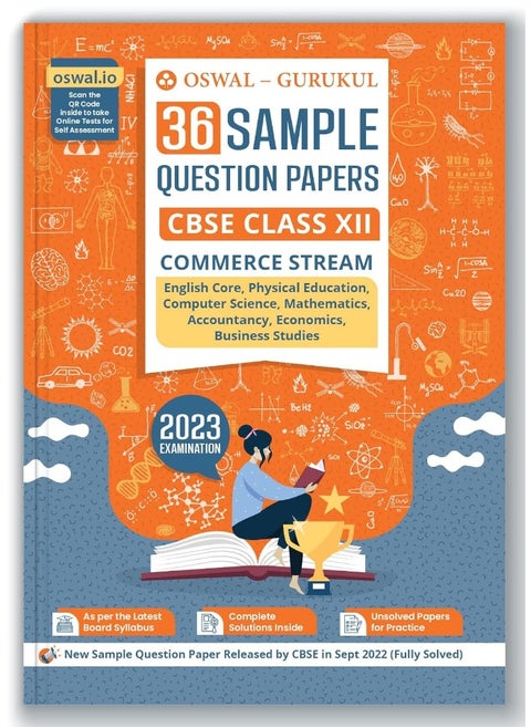 Oswal - Gurukul 36 Sample Question Papers CBSE Commerce Class 12 Exam 2023 : Fully Solved SQP Pattern, Unsolved Papers (English, Maths,Accountancy, Economics, Business Studies, Physical Edu, Comp Sc.)