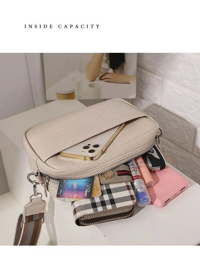 Women's Crossbody Clutch Purses with PU Leather Detachable Strap Square Bag for Commuting Business Travel, White - Image 4