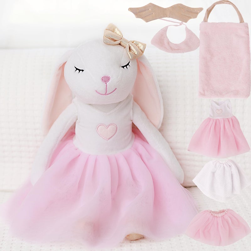 Perfectto Design Bunny Ballerina Stuffed Animal for Girls, Plush Toy Doll - Cute Doll Set Dress Up for 3 4 5 Year Old Girl - Gift for Little Girl, Birthday, Christmas Age 3-9 - Image 1