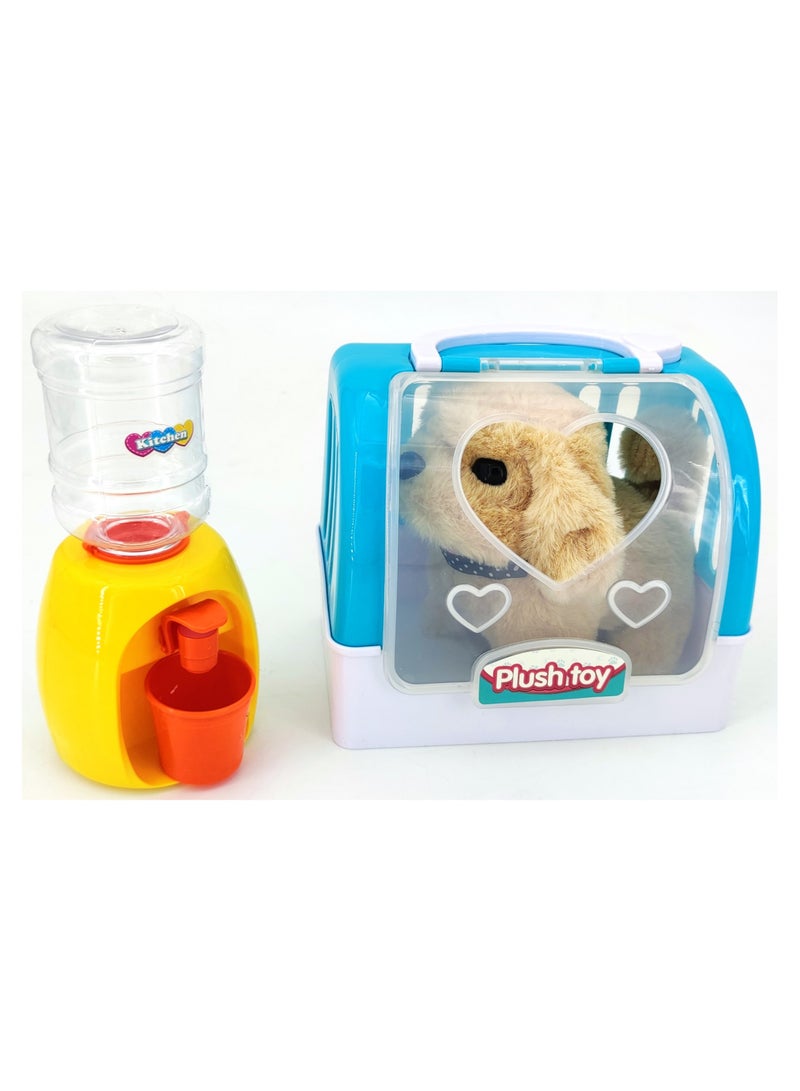 TOON TOYZ Electronic Plush Walking Puppy Toy with Carrier and Water Dispenser – Interactive Dog Toy for Kids, 40x14x21 cm - Image 2