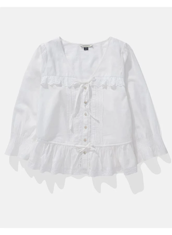American Eagle AE Bell Sleeve Blouse