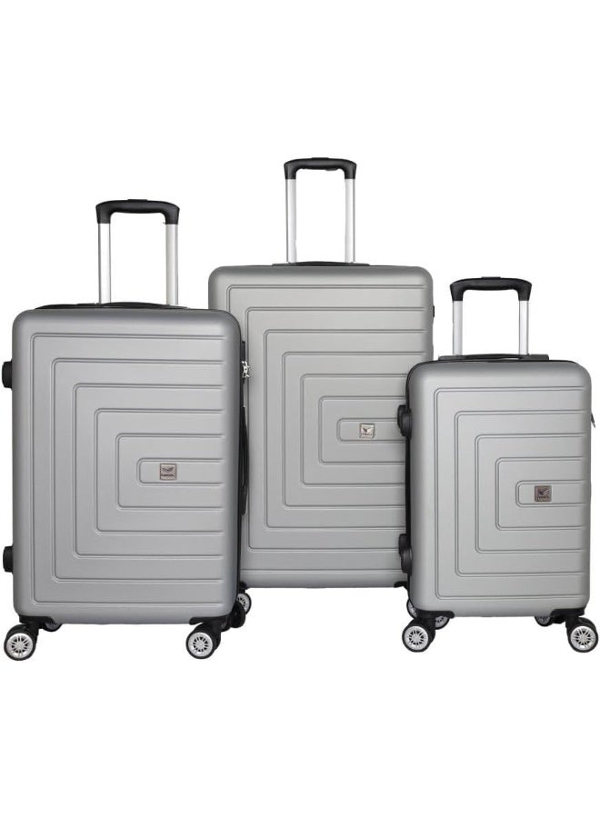 مجموعة حقائب سفر CONSUL الصلبة المكونة من 3 قطع لون SILVER موديل GD-23
