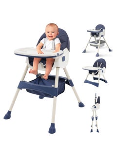 Baby High Chair, Adjustable Folding Baby Chair with Removable Tray and Non-Slip Feet, Foldable Toddler Seat for Baby and Toddler(Blue) - pzsku/ZB056C29DD4B0DEBE0FACZ/45/_/1727062766/fc8b44d6-3c78-4d47-912f-8387aa8c6ee3