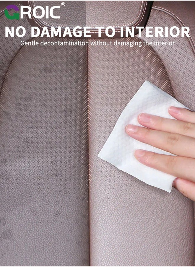 GROIC - 5 Pack Microfiber Car Cleaning Cloth,Automotive Interior Cleaning Wipes,Vehicle Wet Wipes,Automobile Leather Quick Decontamination Nursing Supplies,Automobile Cleaning Tool(50Pcs) - Image 1
