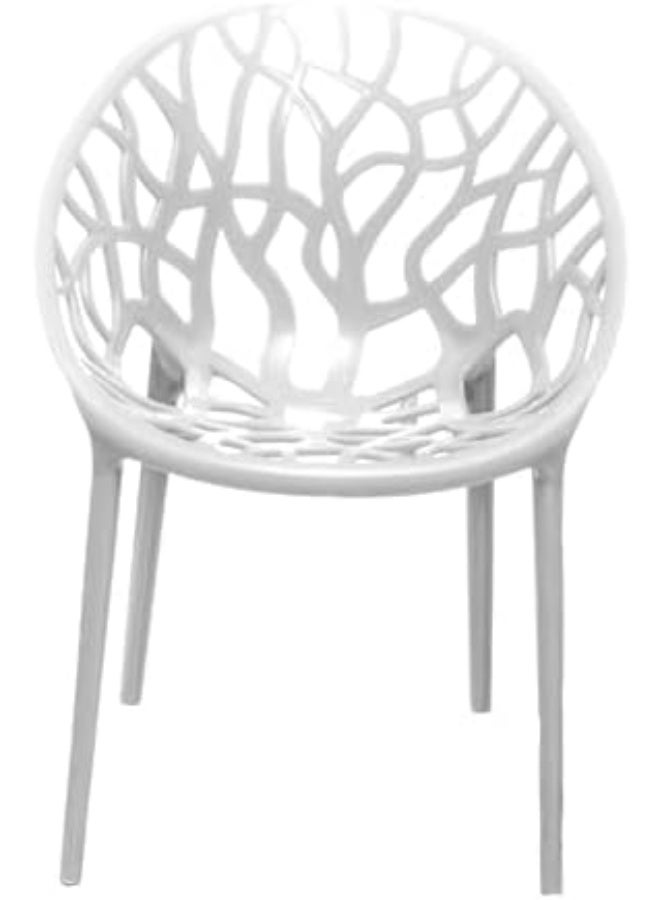 كرسي مرسليا بلاستيك بنمط أوراق الشجر من خورشيد، مقاس L ( أبيض )