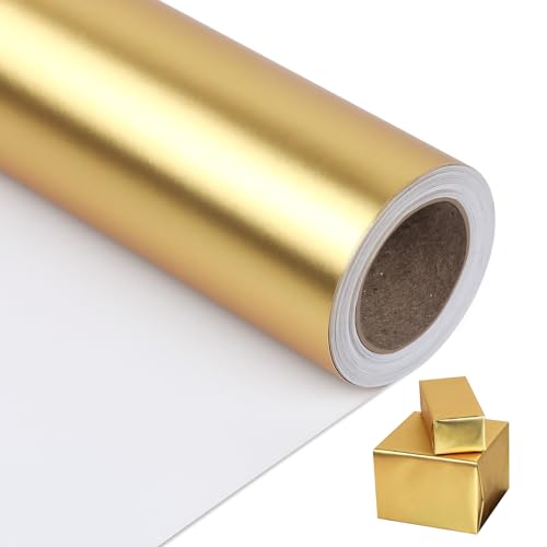 NESCCI Matte Metal Gold Wrapping Paper Solid Color PaperGift Wrapping PaperPerfect for WeddingValentines DayBirthday ChristmasBaby ShowerDIY Bouquet 175 Inches X 328 Feet