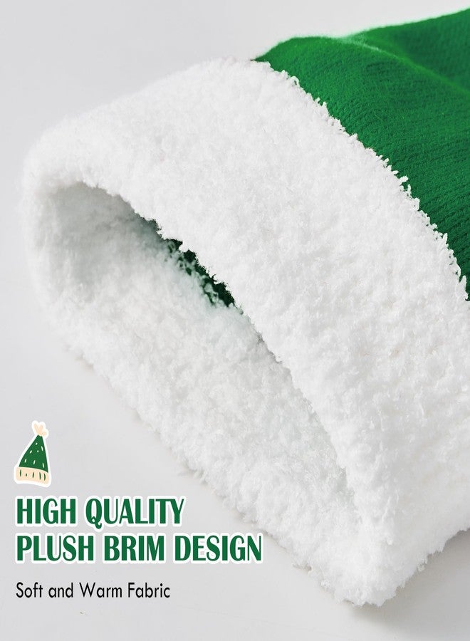 Durio Unisex Baby Santa Hat Knitted Baby Christmas Hat for Infant Newborn Toddler Kids Boys Girls Xmas Winter Beanie Elf Hat Green 4-6 Years - Image 2