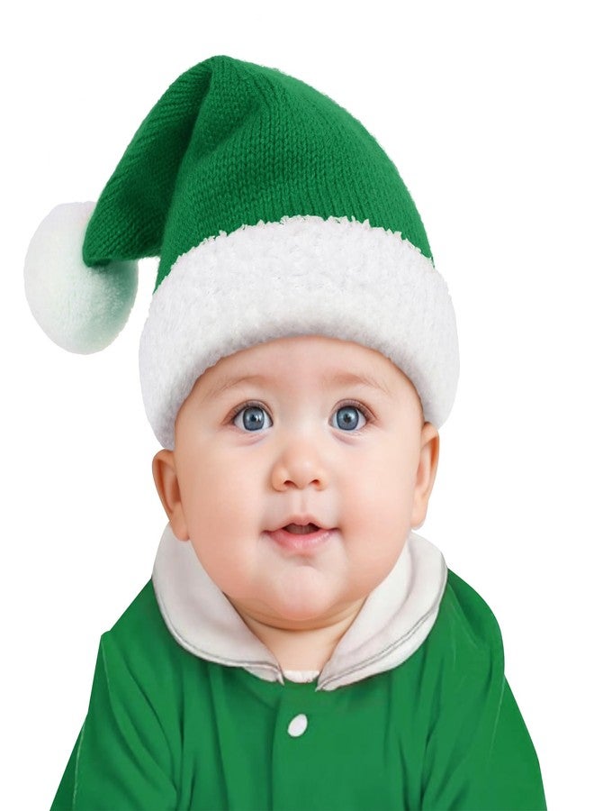 Durio Unisex Baby Santa Hat Knitted Baby Christmas Hat for Infant Newborn Toddler Kids Boys Girls Xmas Winter Beanie Elf Hat Green 4-6 Years - Image 1