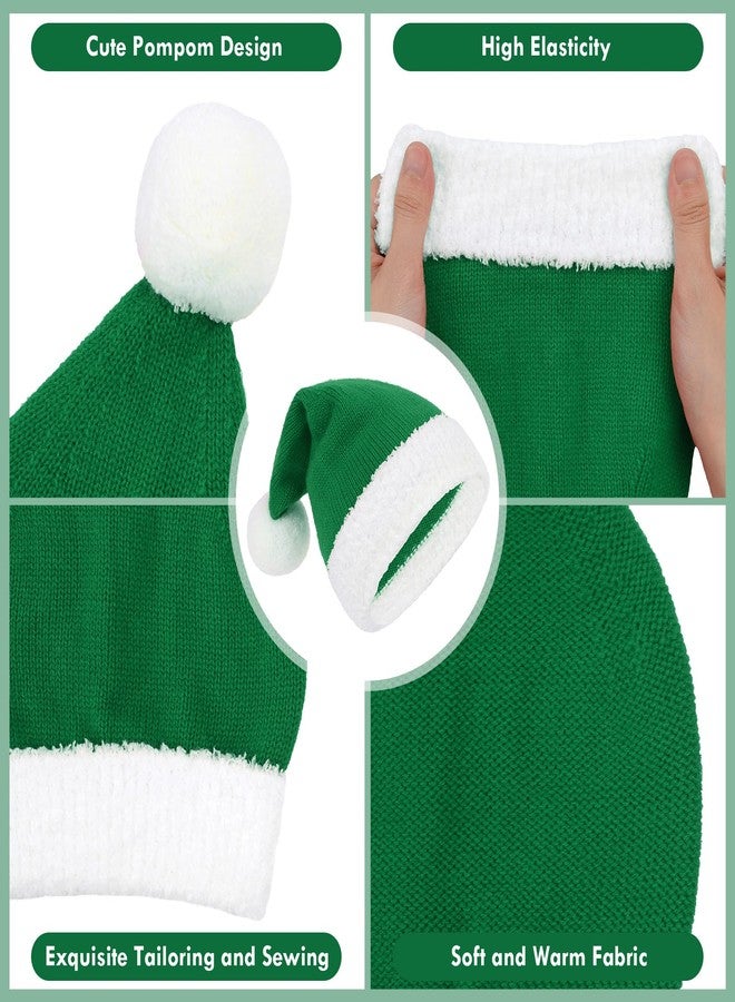 Durio Unisex Baby Santa Hat Knitted Baby Christmas Hat for Infant Newborn Toddler Kids Boys Girls Xmas Winter Beanie Elf Hat Green 4-6 Years - Image 3