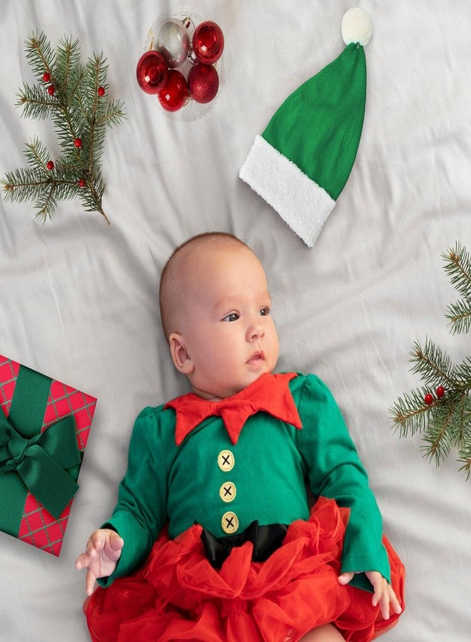 Durio Unisex Baby Santa Hat Knitted Baby Christmas Hat for Infant Newborn Toddler Kids Boys Girls Xmas Winter Beanie Elf Hat Green 4-6 Years - Image 4