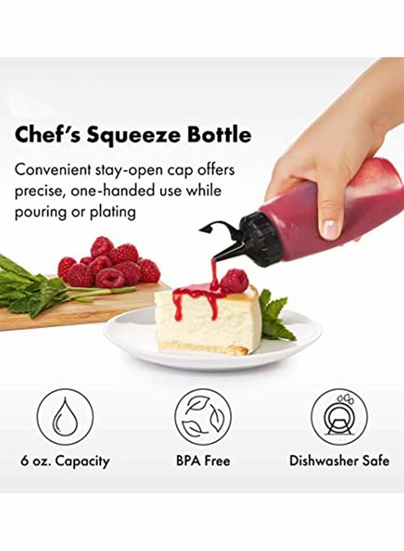 مجموعة من 3 زجاجات ضغط بلاستيكية عالية الجودة للصلصات والزيوت والتتبيلات والحرف مع قمع 175 مل - Image 5