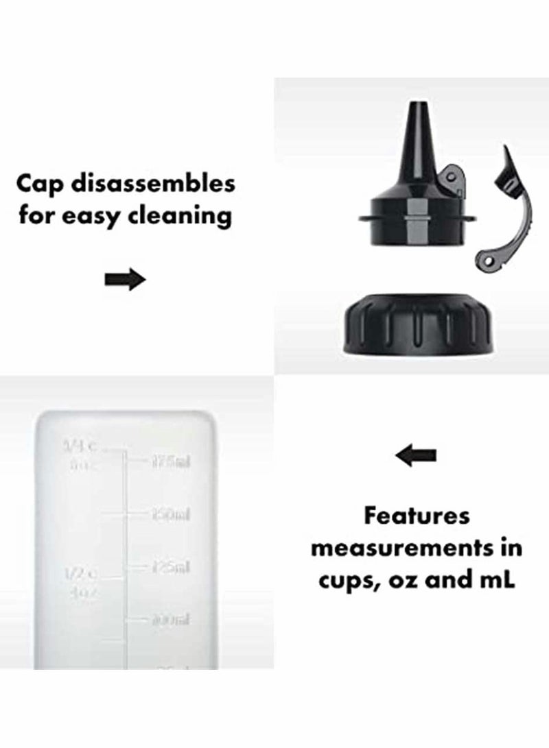 مجموعة من 3 زجاجات ضغط بلاستيكية عالية الجودة للصلصات والزيوت والتتبيلات والحرف مع قمع 175 مل - Image 4