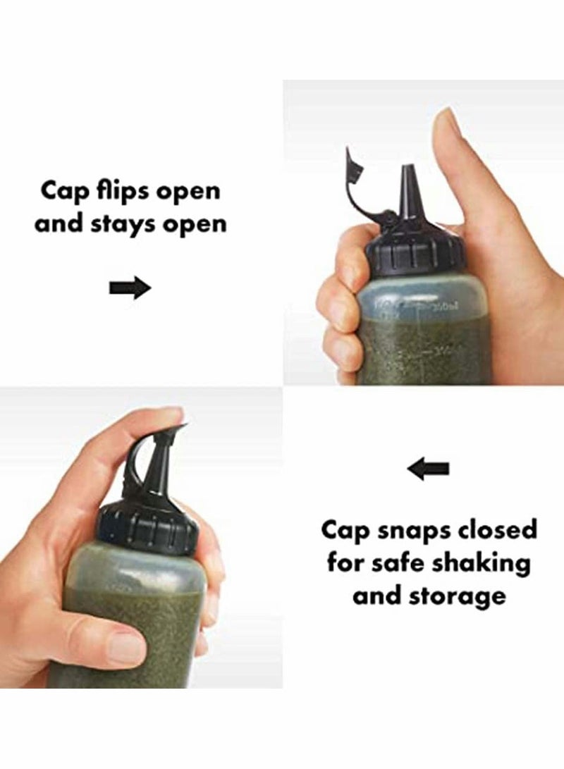 مجموعة من 3 زجاجات ضغط بلاستيكية عالية الجودة للصلصات والزيوت والتتبيلات والحرف مع قمع 175 مل - Image 3