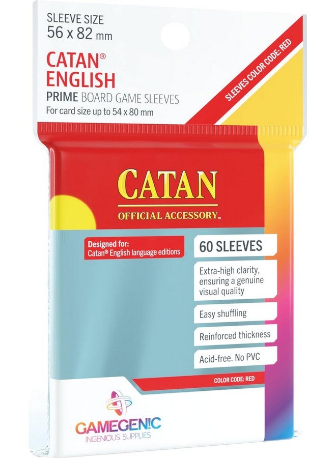 Gamegenic أكمام جيمينك GGS10072ML برايم كاتان الحمراء بحجم 60 عدداً عبوة شفافة (GG1072) - Image 1