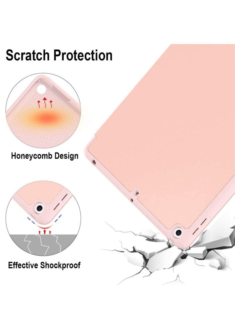 Case Compatible with iPad 9th Generation 2021/8th Generation 2020/7th Generation 2019, Soft TPU Cover Trifold Stand for iPad 10.2 Inch with Pencil Holder, Auto Wake/Sleep (Rose Gold) - Image 3