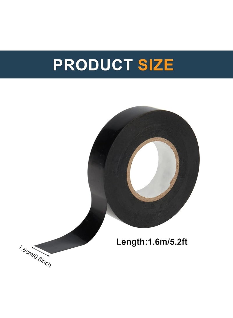 Electrical Tapes, 6 Rolls 295ft Insulating Wire Tape Waterproof PVC Adhesives Fasteners Gaffer Tape Electrical Automotive Hardware Black Insulation Tapes, 3/5 inch x 49ft Each Roll - Image 2