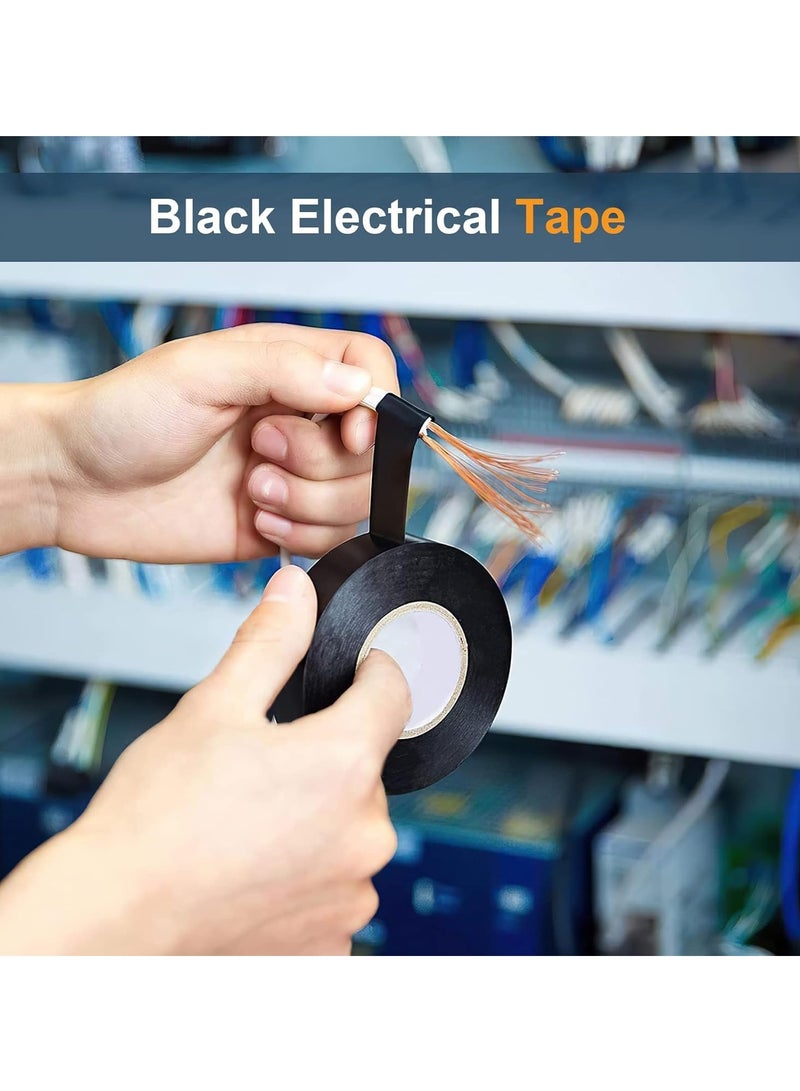 Electrical Tapes, 6 Rolls 295ft Insulating Wire Tape Waterproof PVC Adhesives Fasteners Gaffer Tape Electrical Automotive Hardware Black Insulation Tapes, 3/5 inch x 49ft Each Roll - Image 4