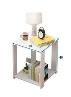 fashionhome 2-Tiers Multifunction Bedside Table Nightstand Simple Modern Small Mini Storage Cabinet Coffee Table for Living Room Bedroom Home Office Furniture 30x30x40 cm  - Image 3