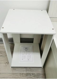 fashionhome 2-Tiers Multifunction Bedside Table Nightstand Simple Modern Small Mini Storage Cabinet Coffee Table for Living Room Bedroom Home Office Furniture 30x30x40 cm  - Image 4