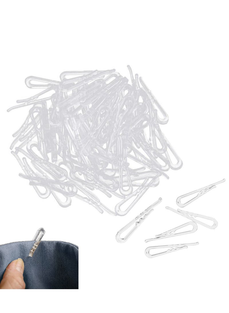 Generic U Shape Clear Shirt Folding Clips, Plastic Alligator Clips with Teeth for Ties Socks Pants and Dress,100Pcs, 50mm/2 Inch  - Image 1