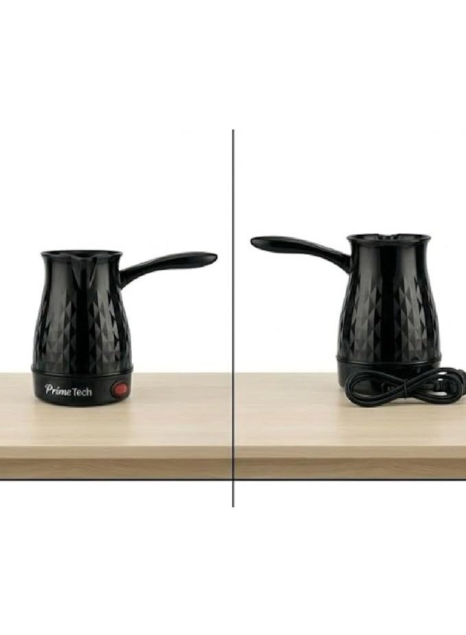PRIME TECH Electric Turkish Coffee Maker 600W, 600ml Capacity Coffee Pot, Turkish Coffee Machine, Fast Heating Coffee Maker with Heat Resistant Handle for Turkish & Arabic Coffee Black - Image 3