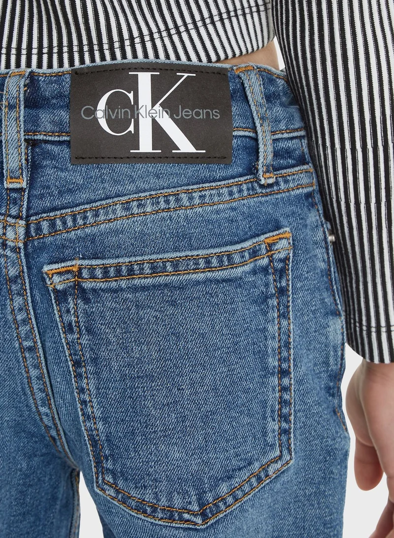Calvin Klein Jeans Kids Mid Wash Straight Fit Jeans