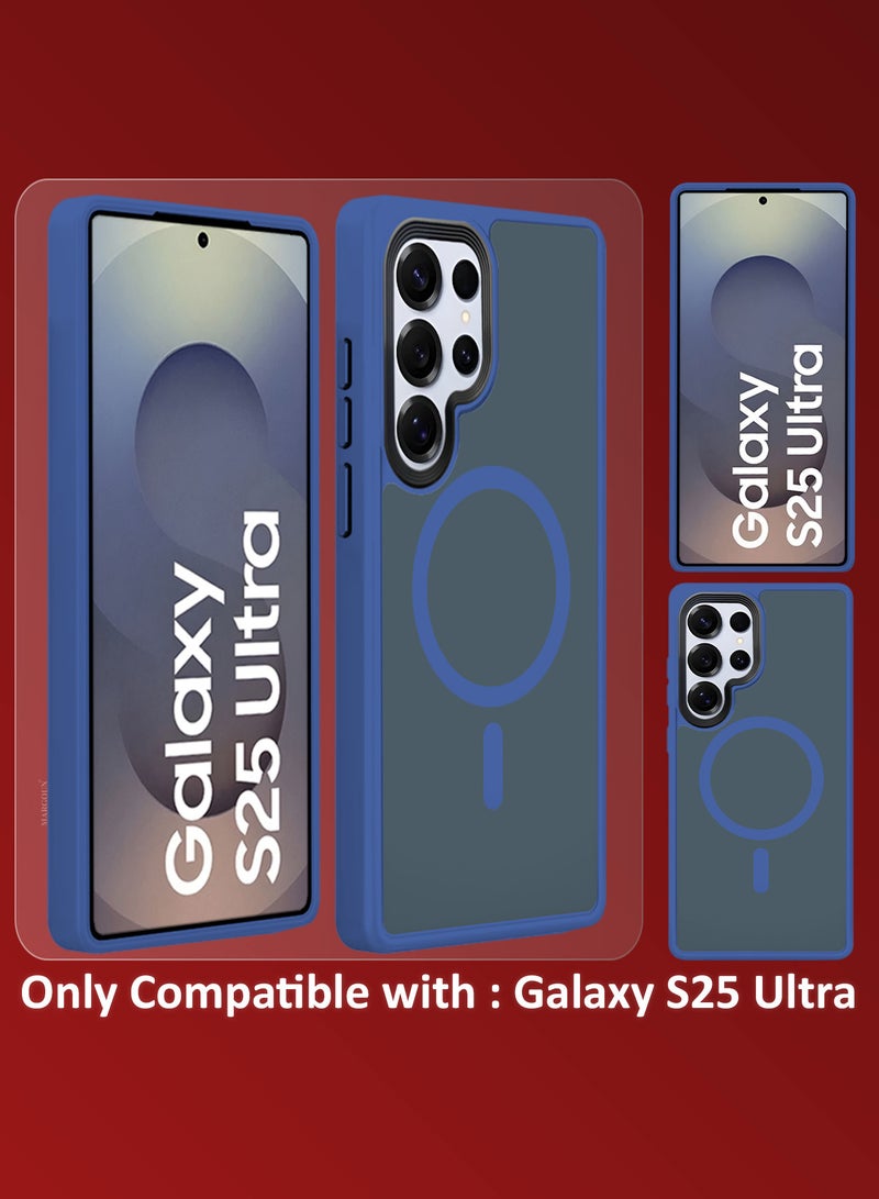 CATANES (for Samsung Galaxy S25 Ultra) 3Packs, Magnetic Slim Protective Case Wireless Charging Support with 2 Shock Proof Privacy Screen Protectors - Dark Blue - Image 3