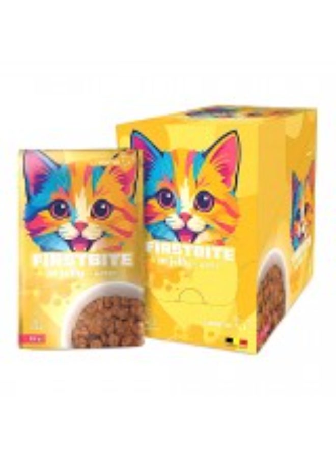 mpets M-PETS Firstbite Rabbit in Jelly Wet Cat Food Pouches 12x85g – Premium Rabbit & Chicken Recipe in Soft Jelly | Complete & Balanced Nutrition for Kittens (3+ Months) & Adult Cats | High Protein, 