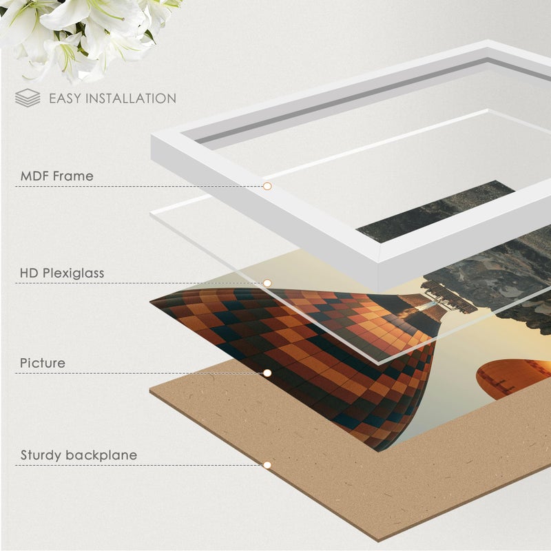 Fisnish A4 Picture Frame White  Classic Poster Frame for 11.7 by 8.3 Photos  Horizontal or Vertical Wall Mounting  1 Pack - Image 4
