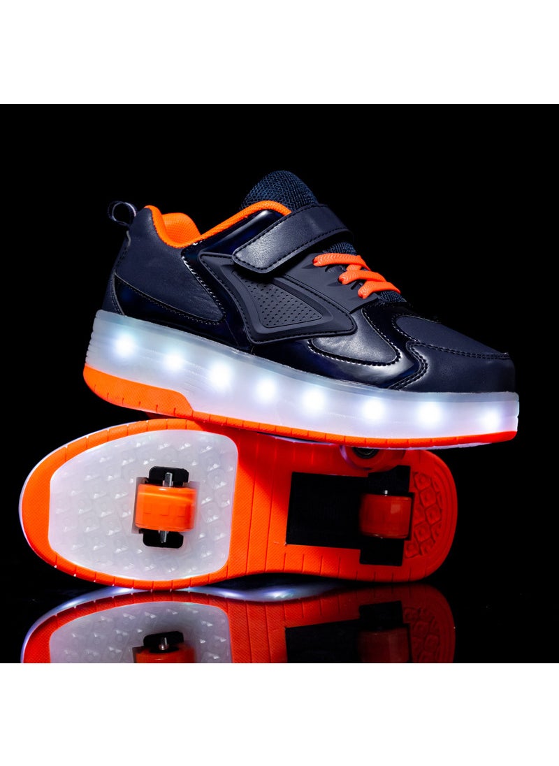 Sharpdo - Roller Shoes Girls Boys Wheel Shoes Kids Roller Skates Shoes LED Light Up Wheel Shoes for Kids for Children - Image 1