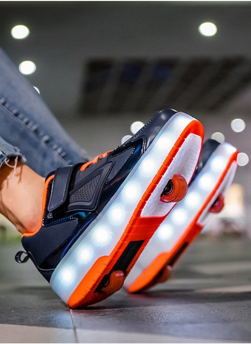 Sharpdo - Roller Shoes Girls Boys Wheel Shoes Kids Roller Skates Shoes LED Light Up Wheel Shoes for Kids for Children - Image 1