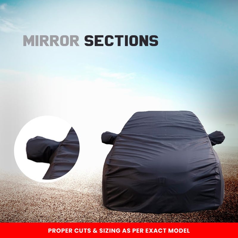 Autofact I20 New Waterproof Car Cover with Mirror Pockets, Grey Color, 4x4 American Matty,Triple Stitched, Compatible with Hyundai I20 New Car Cover (2020 to 2024), I20 New Car Accessories - Image 3