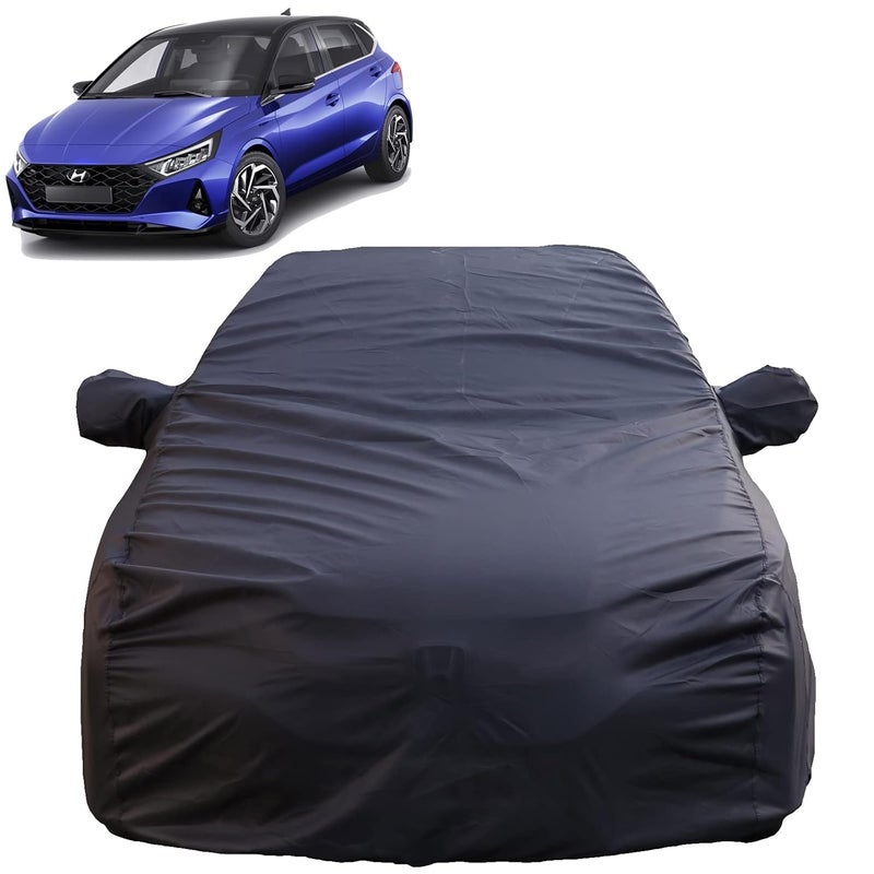 Autofact I20 New Waterproof Car Cover with Mirror Pockets, Grey Color, 4x4 American Matty,Triple Stitched, Compatible with Hyundai I20 New Car Cover (2020 to 2024), I20 New Car Accessories - Image 1