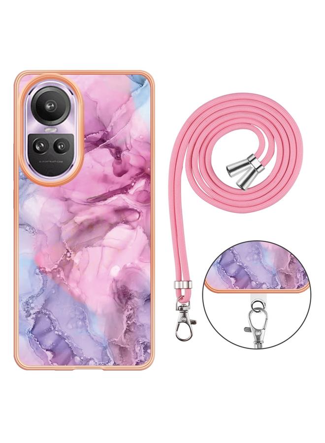 اس-توب جراب لهاتف OPPO Reno10 Pro 5G Global Electric Marble ثنائي الجانب IMD مع حبل تعليق - Image 2
