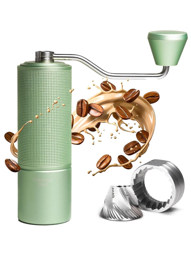TIMEMORE Chestnut C3 ESP Hand Coffee Grinder, Manual Coffee Hand Grinder Capacity 25g with CNC Stainless Steel Conical Burr, Internal Adjustable Setting, Double Bearing Positioning for Travel, Camping (Green) - Image 1