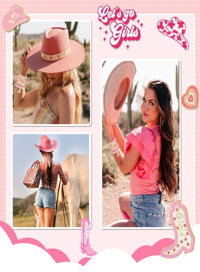 Wullina Western Cowgirl Beaded Stretch Bracelets, Pink Cowgirl Accessories outfit Jewelry for Women (Pink Cowgirl) - Image 2