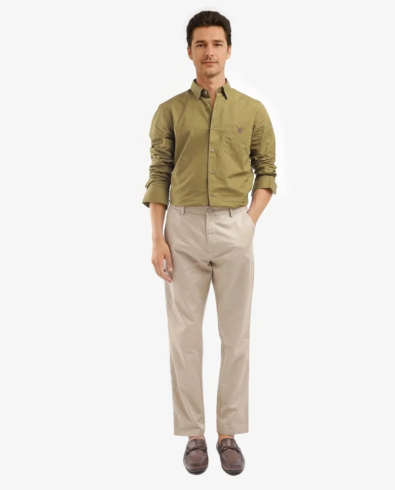 رير رابِت Men's Regular Fit Solid Trouser