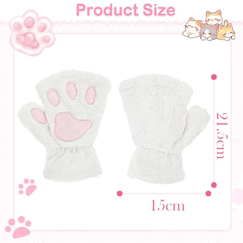 TecoKart® Cat Paw Gloves Soft Plush Warm Comfort for Women Cute Design | Fingerless | Winter Gloves | Cat Lover | Soft & Comfortable Fabric - Image 2
