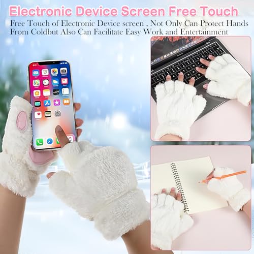 TecoKart® Cat Paw Gloves Soft Plush Warm Comfort for Women Cute Design | Fingerless | Winter Gloves | Cat Lover | Soft & Comfortable Fabric - Image 3