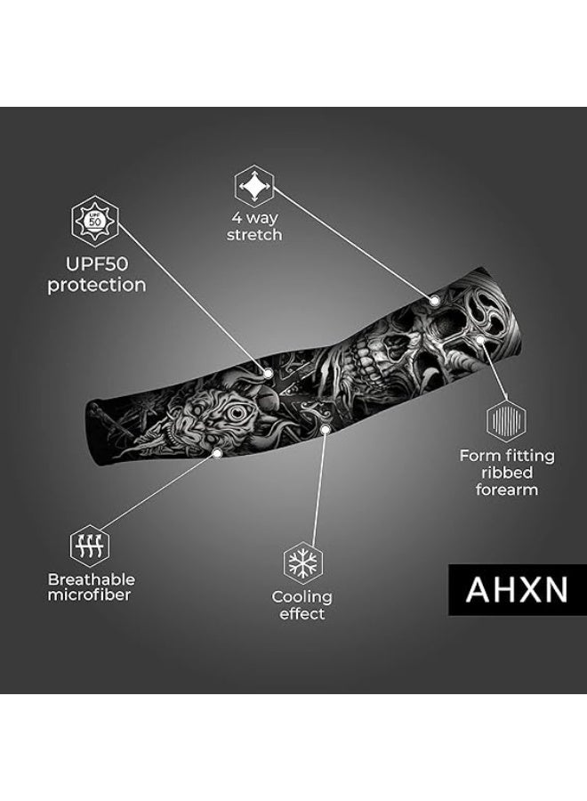 Showday UV Sun Protection Arm Sleeves for Men & Women-UPF 50+ Sports Compression Cooling Sleeve-Unique TATTOO SLEEVE Gift - Image 4