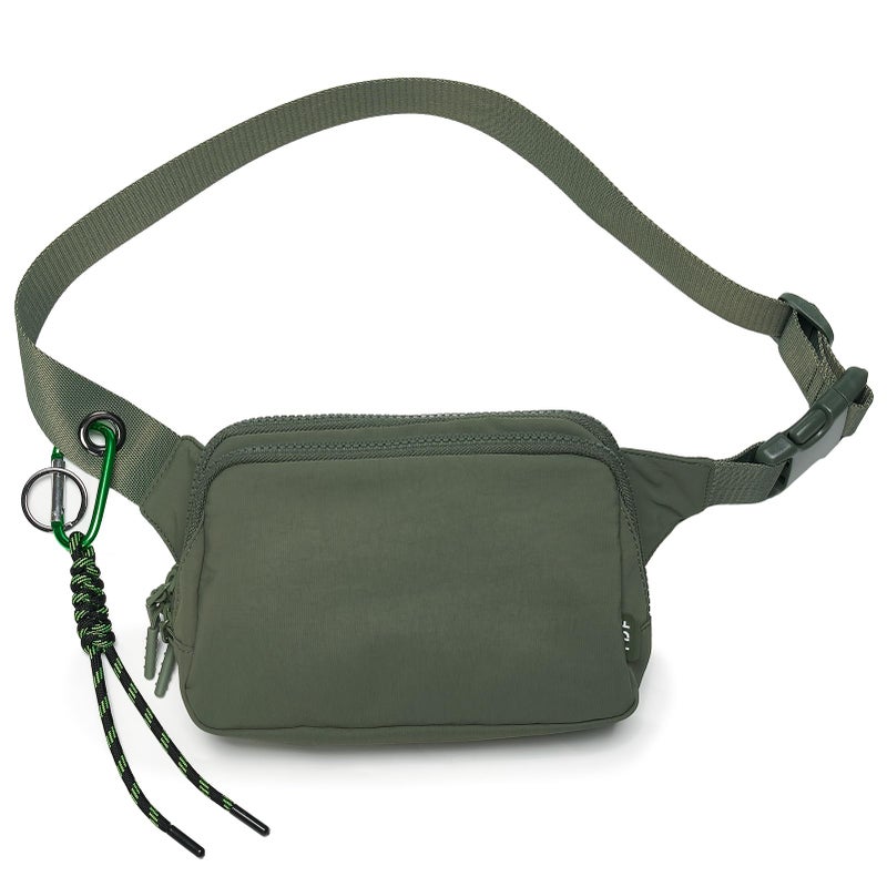 YDF Belt Bag for Women, Cute Crossbody Fanny Packs with Adjustable Strap & Key Clip, Water Resistant Nylon Sling Bag Purse for Festival Gym Summer Outfits (Sage Green) - Image 1