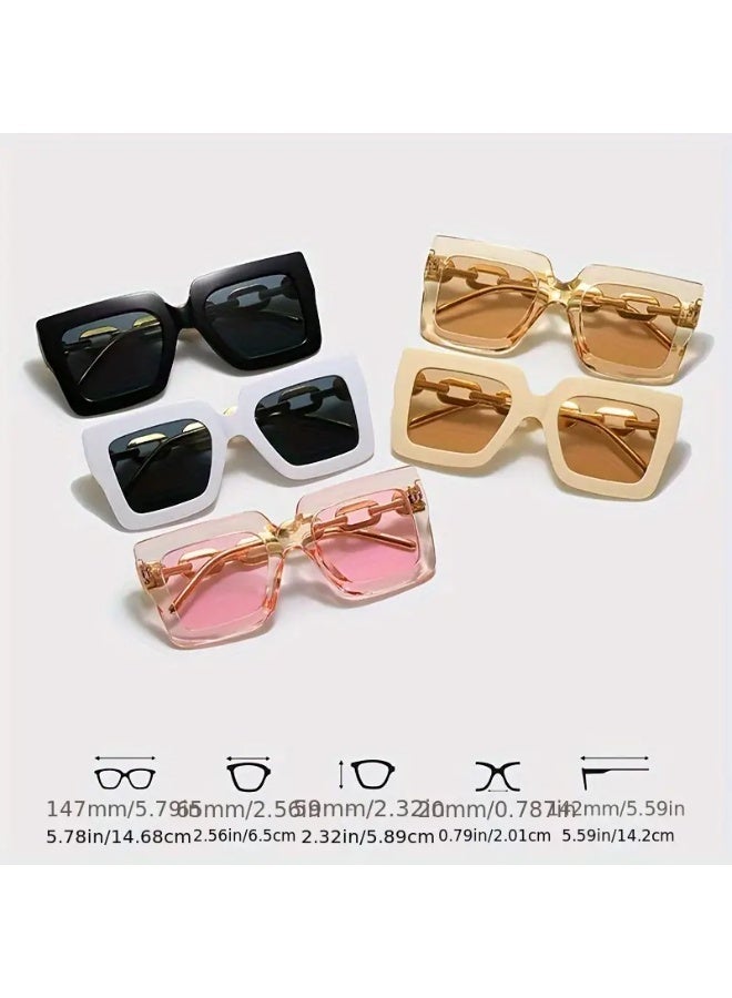 SCENT HOUSE 2pcs Luxury Oversized Fashion Glasses for Women Large Square Fashion Eyeglasses (Includes eyeglass case),sunglasses - Image 3